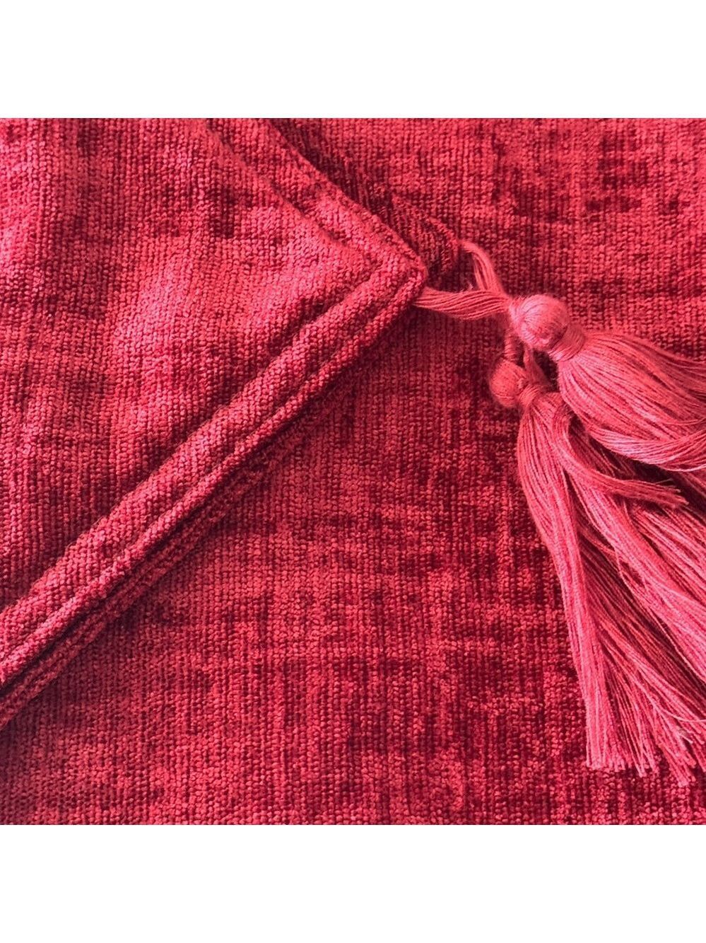 Indigo Home Deep Red Textured Table Runner - Picture 3 of 5